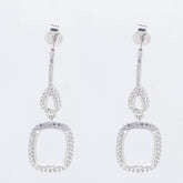 Sterling Silver Semi Mount Earrings Setting Cab Cushion CU 11X9mm PE 5x3 - Syzjewelry